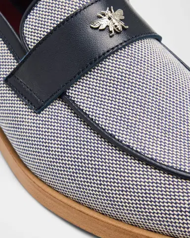Bougeotte Lofty Flaneur Leather and Cotton Penny Loafers | Thumbnail 6 Bougeotte Lofty Flaneur Leather and Cotton Penny Loafers | Thumbnail 6