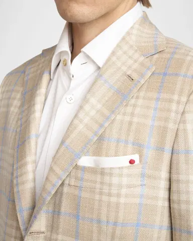 Kiton Men's Plaid Cashmere-Blend Single-Breasted Blazer | Thumbnail 6 Kiton Men's Plaid Cashmere-Blend Single-Breasted Blazer | Thumbnail 6