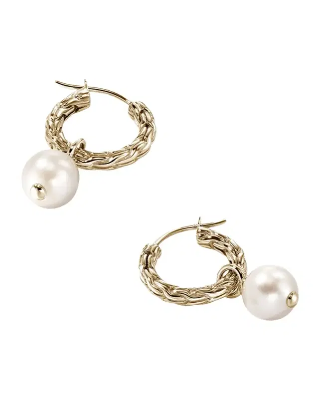 14K JH Essential Pearl Hoop Earrings, 16mm 14K JH Essential Pearl Hoop Earrings, 16mm