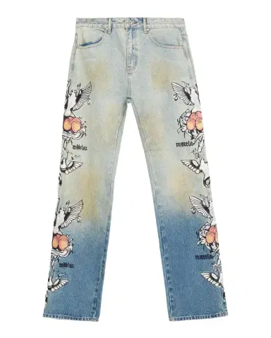 Who Decides War Men's Dove Embroidered Jeans | Thumbnail 1 Who Decides War Men's Dove Embroidered Jeans | Thumbnail 1