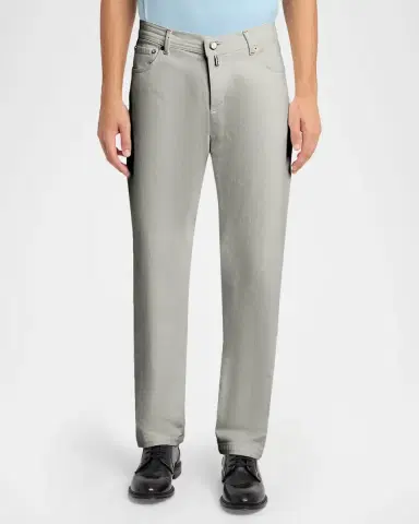Kiton Men's Corrabo Stretch Cotton Straight Leg Five-Pocket Pants | Thumbnail 4 Kiton Men's Corrabo Stretch Cotton Straight Leg Five-Pocket Pants | Thumbnail 4