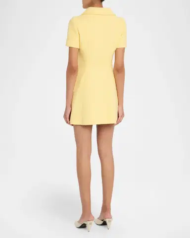 Oscar de la Renta Short-Sleeve Double-Breasted Tweed Mini Dress | Thumbnail 3 Oscar de la Renta Short-Sleeve Double-Breasted Tweed Mini Dress | Thumbnail 3