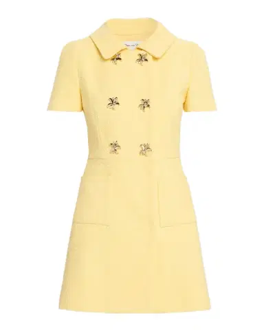 Oscar de la Renta Short-Sleeve Double-Breasted Tweed Mini Dress | Thumbnail 1 Oscar de la Renta Short-Sleeve Double-Breasted Tweed Mini Dress | Thumbnail 1