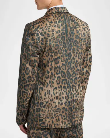 Dolce & Gabbana Men's Cheetah-Print Double-Breasted Blazer | Thumbnail 3 Dolce & Gabbana Men's Cheetah-Print Double-Breasted Blazer | Thumbnail 3