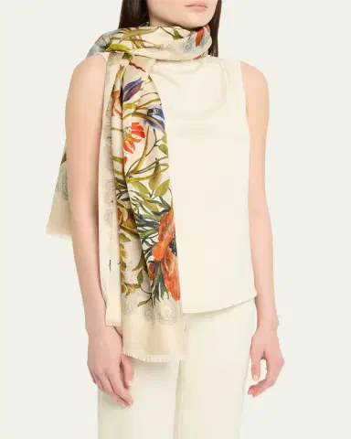 Etro Bohemian Print Cotton & Silk Scarf | Thumbnail 3 Etro Bohemian Print Cotton & Silk Scarf | Thumbnail 3
