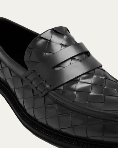 Bottega Veneta Men's James Intrecciato Leather Loafers | Thumbnail 5 Bottega Veneta Men's James Intrecciato Leather Loafers | Thumbnail 5