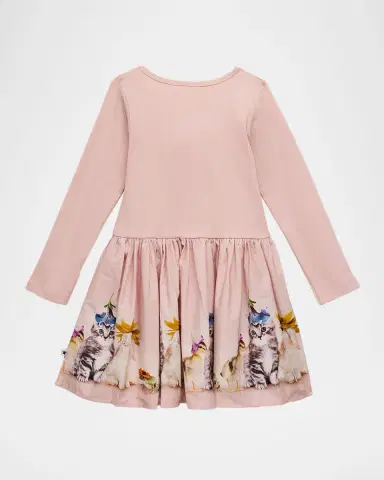 Molo Girl 's Candi Long-Sleeve Organic Cotton Dress, Size 6M-2 | Thumbnail 2 Molo Girl 's Candi Long-Sleeve Organic Cotton Dress, Size 6M-2 | Thumbnail 2