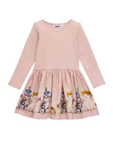 Molo Girl 's Candi Long-Sleeve Organic Cotton Dress, Size 6M-2 | Thumbnail 1 Molo Girl 's Candi Long-Sleeve Organic Cotton Dress, Size 6M-2 | Thumbnail 1