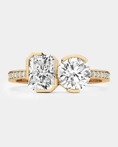 Unsaid Meta Radiant-Round Lab-Grown Diamond Pave Ring in 18K Yellow Gold | Thumbnail 2 Unsaid Meta Radiant-Round Lab-Grown Diamond Pave Ring in 18K Yellow Gold | Thumbnail 2