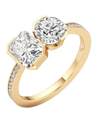 Unsaid Meta Radiant-Round Lab-Grown Diamond Pave Ring in 18K Yellow Gold | Thumbnail 1 Unsaid Meta Radiant-Round Lab-Grown Diamond Pave Ring in 18K Yellow Gold | Thumbnail 1