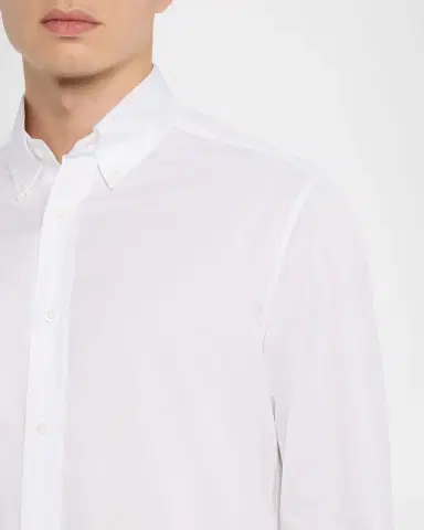 Brunello Cucinelli Men's Twill Classic Fit Button-Down Shirt | Thumbnail 4 Brunello Cucinelli Men's Twill Classic Fit Button-Down Shirt | Thumbnail 4
