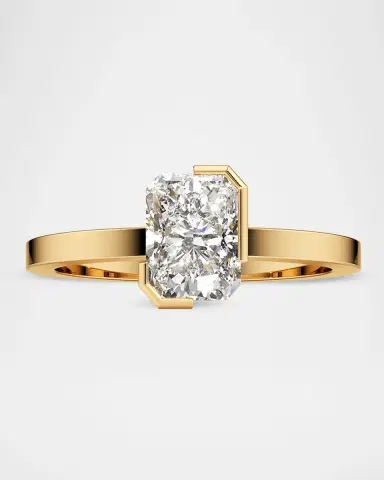 Unsaid Meta Lab-Grown Diamond Radiant Solitaire Ring in 18K Yellow Gold | Thumbnail 2 Unsaid Meta Lab-Grown Diamond Radiant Solitaire Ring in 18K Yellow Gold | Thumbnail 2