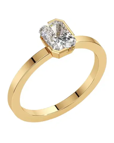 Unsaid Meta Lab-Grown Diamond Radiant Solitaire Ring in 18K Yellow Gold | Thumbnail 1 Unsaid Meta Lab-Grown Diamond Radiant Solitaire Ring in 18K Yellow Gold | Thumbnail 1