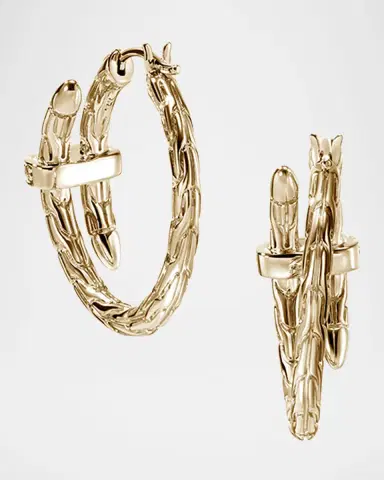 John Hardy 14K Diamond Spear Hoop Earrings, 22.5mm | Thumbnail 4 John Hardy 14K Diamond Spear Hoop Earrings, 22.5mm | Thumbnail 4