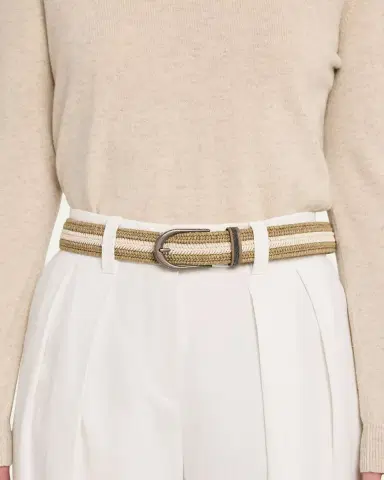 Brunello Cucinelli Braided Belt with Monili Trim | Thumbnail 2 Brunello Cucinelli Braided Belt with Monili Trim | Thumbnail 2
