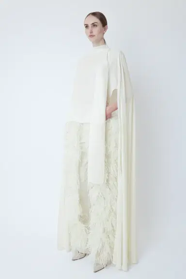 Lapointe Georgette High Low Scarf Cape Top | Thumbnail 3 Lapointe Georgette High Low Scarf Cape Top | Thumbnail 3