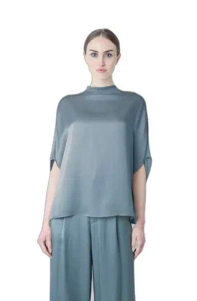 LAPOINTE Satin Cape Tee | Thumbnail 1 LAPOINTE Satin Cape Tee | Thumbnail 1