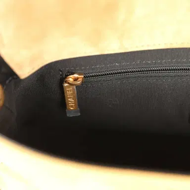 Chanel Chanel Coco Base Top Handle Flap Bag Brown Suede and Black Shiny Lambskin Brushed Gold Hardware | Thumbnail 10 Chanel Chanel Coco Base Top Handle Flap Bag Brown Suede and Black Shiny Lambskin Brushed Gold Hardware | Thumbnail 10