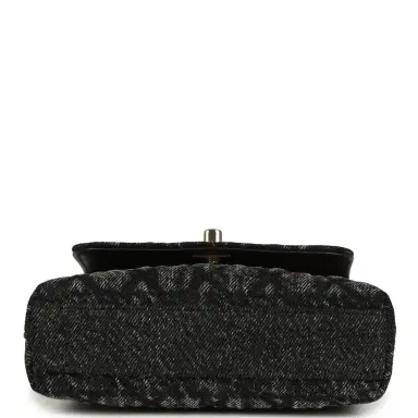 Chanel Chanel Nano Coco Top Handle Flap Bag Black Washed Denim Light Gold Hardware | Thumbnail 6 Chanel Chanel Nano Coco Top Handle Flap Bag Black Washed Denim Light Gold Hardware | Thumbnail 6