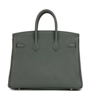 HERMÈS Hermes Birkin 25 Vert Amande Togo Gold Hardware | Thumbnail 4 HERMÈS Hermes Birkin 25 Vert Amande Togo Gold Hardware | Thumbnail 4
