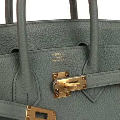 HERMÈS Hermes Birkin 25 Vert Amande Togo Gold Hardware | Thumbnail 7 HERMÈS Hermes Birkin 25 Vert Amande Togo Gold Hardware | Thumbnail 7