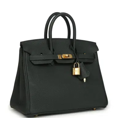 HERMÈS Hermes Birkin 25 Vert Fonce Togo Gold Hardware | Thumbnail 2 HERMÈS Hermes Birkin 25 Vert Fonce Togo Gold Hardware | Thumbnail 2