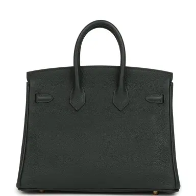 HERMÈS Hermes Birkin 25 Vert Fonce Togo Gold Hardware | Thumbnail 4 HERMÈS Hermes Birkin 25 Vert Fonce Togo Gold Hardware | Thumbnail 4