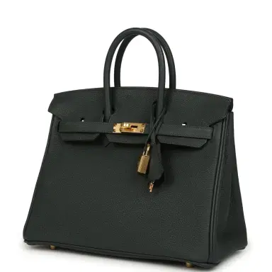 HERMÈS Hermes Birkin 25 Vert Fonce Togo Gold Hardware | Thumbnail 5 HERMÈS Hermes Birkin 25 Vert Fonce Togo Gold Hardware | Thumbnail 5