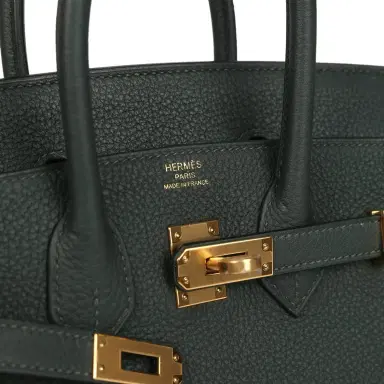 HERMÈS Hermes Birkin 25 Vert Fonce Togo Gold Hardware | Thumbnail 7 HERMÈS Hermes Birkin 25 Vert Fonce Togo Gold Hardware | Thumbnail 7
