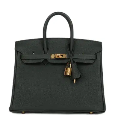 HERMÈS Hermes Birkin 25 Vert Fonce Togo Gold Hardware | Thumbnail 1 HERMÈS Hermes Birkin 25 Vert Fonce Togo Gold Hardware | Thumbnail 1