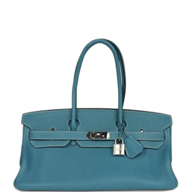 Vintage Hermes Shoulder Birkin 42 JPG Blue Jean Togo Palladium Hardware Vintage Hermes Shoulder Birkin 42 JPG Blue Jean Togo Palladium Hardware