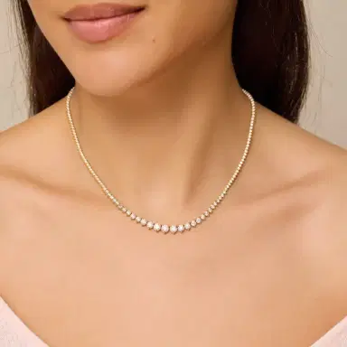 Jennifer Meyer Luxe Graduated 3-Prong Diamond Tennis Necklace | Thumbnail 5 Jennifer Meyer Luxe Graduated 3-Prong Diamond Tennis Necklace | Thumbnail 5