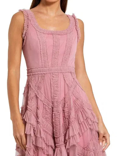 Mac Duggal Women's Petite Ruffled A-Line Cocktail Dress | Thumbnail 3 Mac Duggal Women's Petite Ruffled A-Line Cocktail Dress | Thumbnail 3