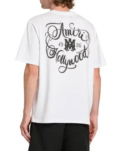 Amiri Men's Hollywood Cotton Crewneck T-Shirt - White | Thumbnail 5 Amiri Men's Hollywood Cotton Crewneck T-Shirt - White | Thumbnail 5