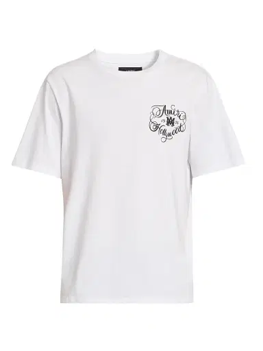 Amiri Men's Hollywood Cotton Crewneck T-Shirt - White | Thumbnail 1 Amiri Men's Hollywood Cotton Crewneck T-Shirt - White | Thumbnail 1