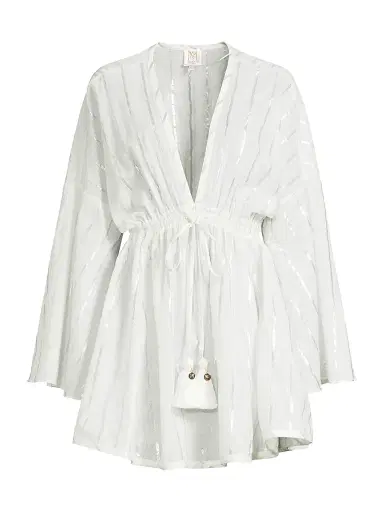 Milly Women's Olympia Stripe Cover-Up Dress - White | Thumbnail 1 Milly Women's Olympia Stripe Cover-Up Dress - White | Thumbnail 1