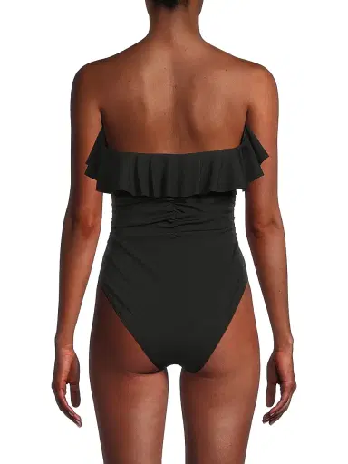 Milly Women's Glossy Strapless Ruffle One-Piece Swimsuit | Thumbnail 5 Milly Women's Glossy Strapless Ruffle One-Piece Swimsuit | Thumbnail 5