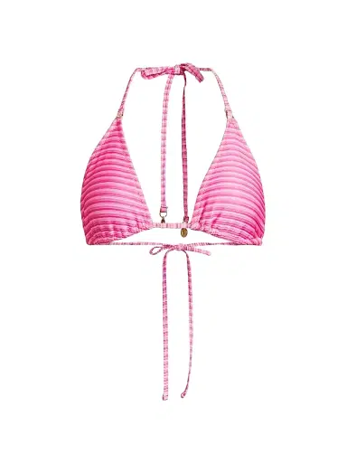 Milly Women's Stripe Triangle Bikini Top - Pink Multi - Size XS | Thumbnail 1 Milly Women's Stripe Triangle Bikini Top - Pink Multi - Size XS | Thumbnail 1