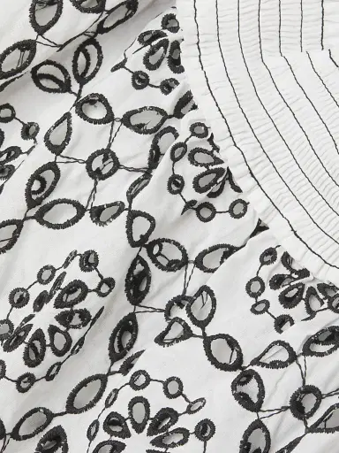 Milly Women's Verity Two-Tone Circle Eyelet Cover-Up Minidress - White Black | Thumbnail 6 Milly Women's Verity Two-Tone Circle Eyelet Cover-Up Minidress - White Black | Thumbnail 6