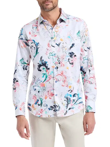 Robert Graham Men's Aldersgate Printed Stretch-Cotton Shirt | Thumbnail 3 Robert Graham Men's Aldersgate Printed Stretch-Cotton Shirt | Thumbnail 3