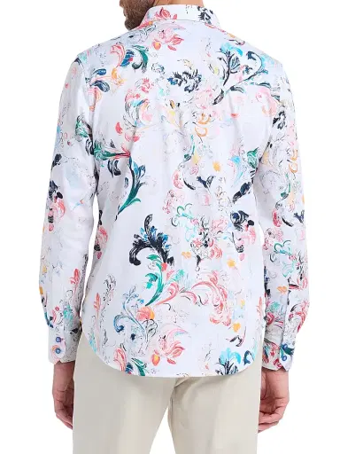 Robert Graham Men's Aldersgate Printed Stretch-Cotton Shirt | Thumbnail 5 Robert Graham Men's Aldersgate Printed Stretch-Cotton Shirt | Thumbnail 5