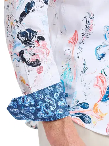 Robert Graham Men's Aldersgate Printed Stretch-Cotton Shirt | Thumbnail 6 Robert Graham Men's Aldersgate Printed Stretch-Cotton Shirt | Thumbnail 6