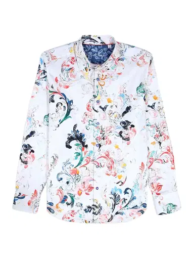Robert Graham Men's Aldersgate Printed Stretch-Cotton Shirt | Thumbnail 1 Robert Graham Men's Aldersgate Printed Stretch-Cotton Shirt | Thumbnail 1