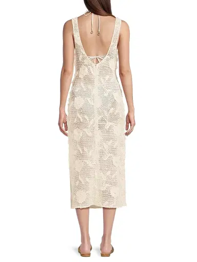 Milly Women's Sequined Crocheted Cover-Up Midi-Dress - White | Thumbnail 5 Milly Women's Sequined Crocheted Cover-Up Midi-Dress - White | Thumbnail 5