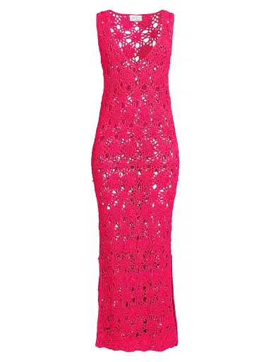 Milly Women's Floral Crochet Cover-Up Midi-Dress - Pink | Thumbnail 1 Milly Women's Floral Crochet Cover-Up Midi-Dress - Pink | Thumbnail 1