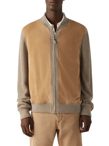 ZEGNA Men's Cashmere Bomber Jacket - Beige | Thumbnail 2 ZEGNA Men's Cashmere Bomber Jacket - Beige | Thumbnail 2