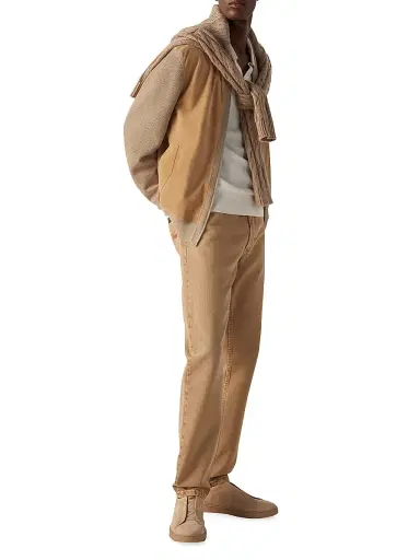 ZEGNA Men's Cashmere Bomber Jacket - Beige | Thumbnail 6 ZEGNA Men's Cashmere Bomber Jacket - Beige | Thumbnail 6