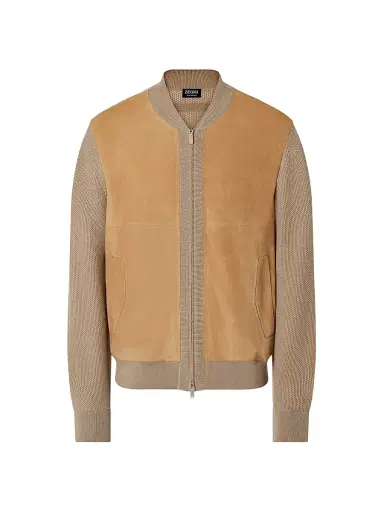 ZEGNA Men's Cashmere Bomber Jacket - Beige | Thumbnail 1 ZEGNA Men's Cashmere Bomber Jacket - Beige | Thumbnail 1