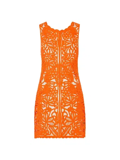 Milly Women's Crochet Cotton Cover-Up Minidress - Orange | Thumbnail 1 Milly Women's Crochet Cotton Cover-Up Minidress - Orange | Thumbnail 1