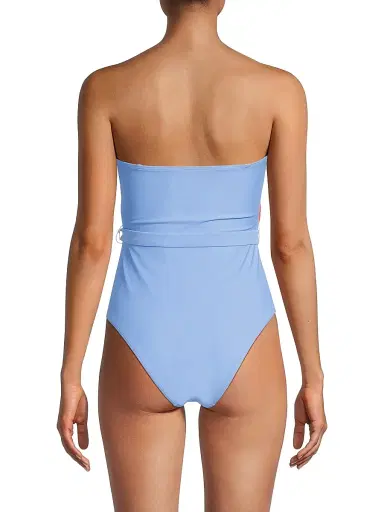 Milly Women's Skewed Petal Strapless One-Piece Swimsuit - Orange Blue - Size Medium | Thumbnail 5 Milly Women's Skewed Petal Strapless One-Piece Swimsuit - Orange Blue - Size Medium | Thumbnail 5